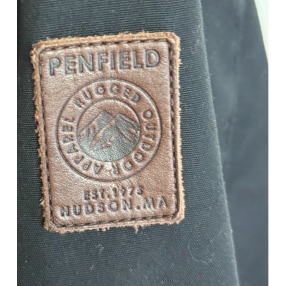 EUC Penfield Walpole Hudson Wax Cloth Field Jacket Men's L Black Corduroy Belted - Picture 8 of 14